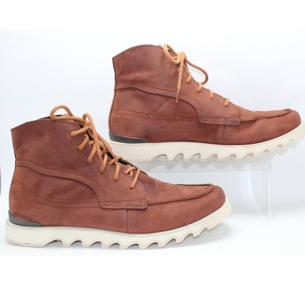 Sorel Kezar Moc Chukka Mens 13 Waterproof Leather Boots Brown NM3944-282